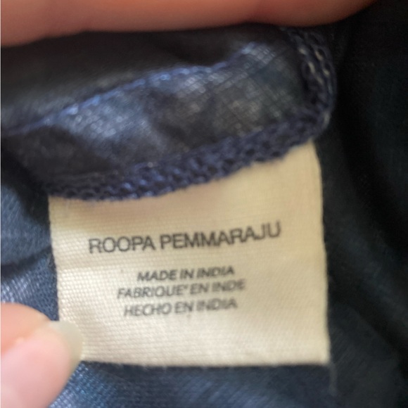 HP Anthropologie Roopa Pemmaraju Puff Sleeve Cotton Floral Maxi in Blue Motif - Picture 7 of 10